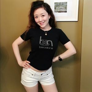 (3 for 18$ ）Stylish black T shirt 100% cotton